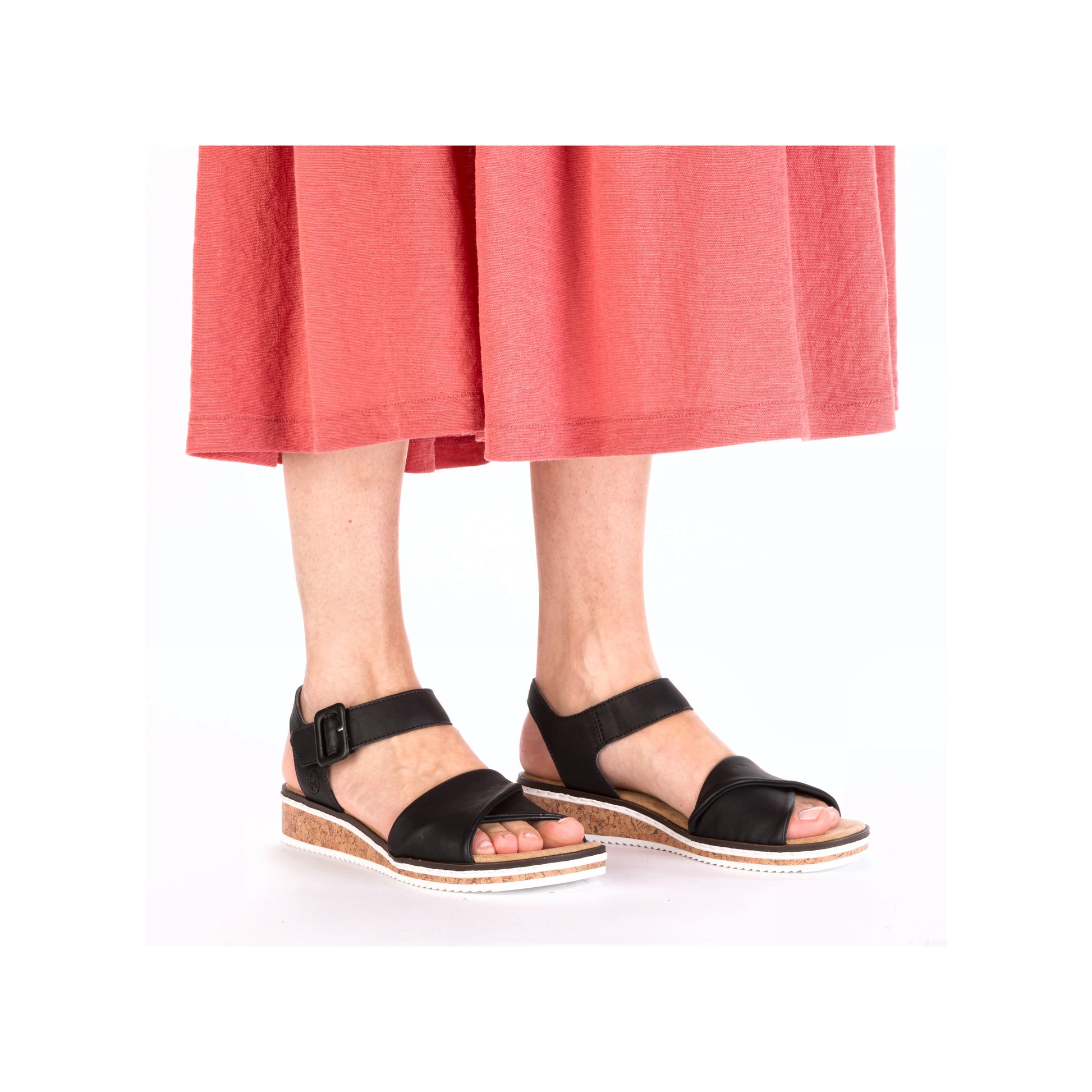 Black Hook & Loop Sandals for Women | Rieker V3691-00