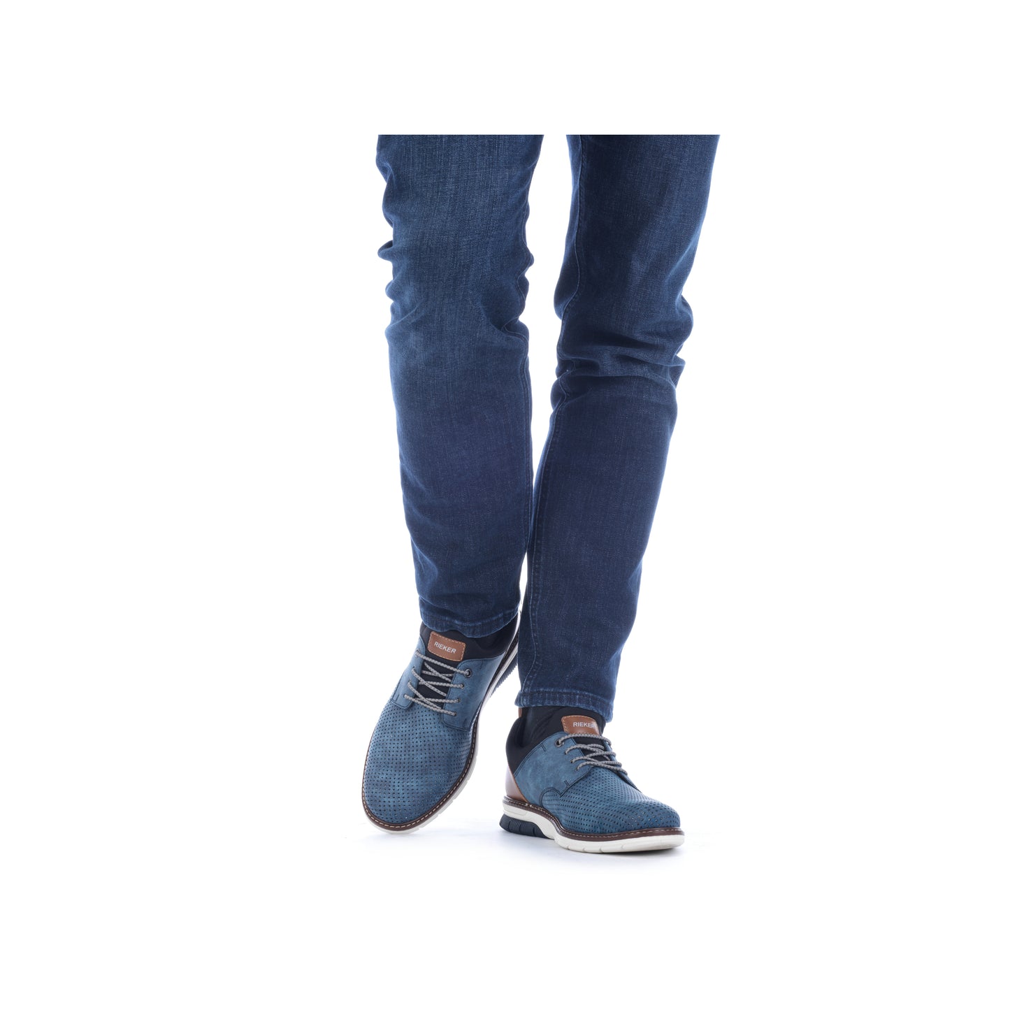 Rieker Men's Casual Lace-up Shoe - Blue | 14450-14