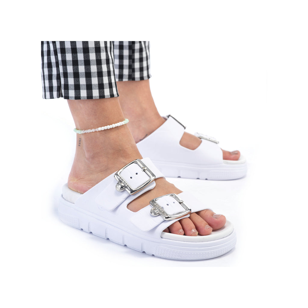 White Buckle Sandals for Women | Rieker P2180-80