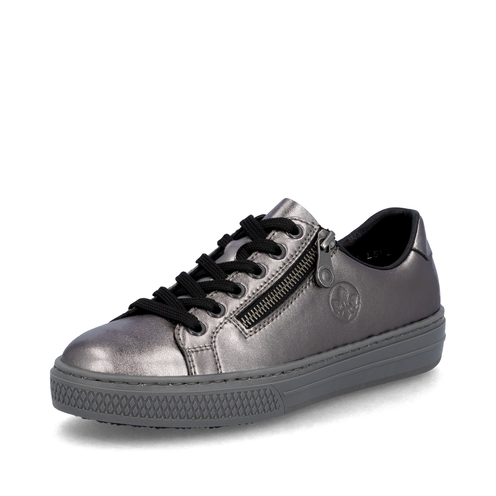 Silver/Platinum Zip Shoes for Women | Rieker L59L1-90