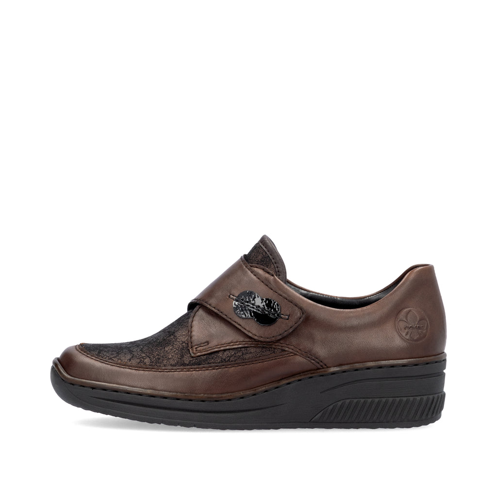 Brown Hook & Loop Shoes for Women | Rieker 487C0-25