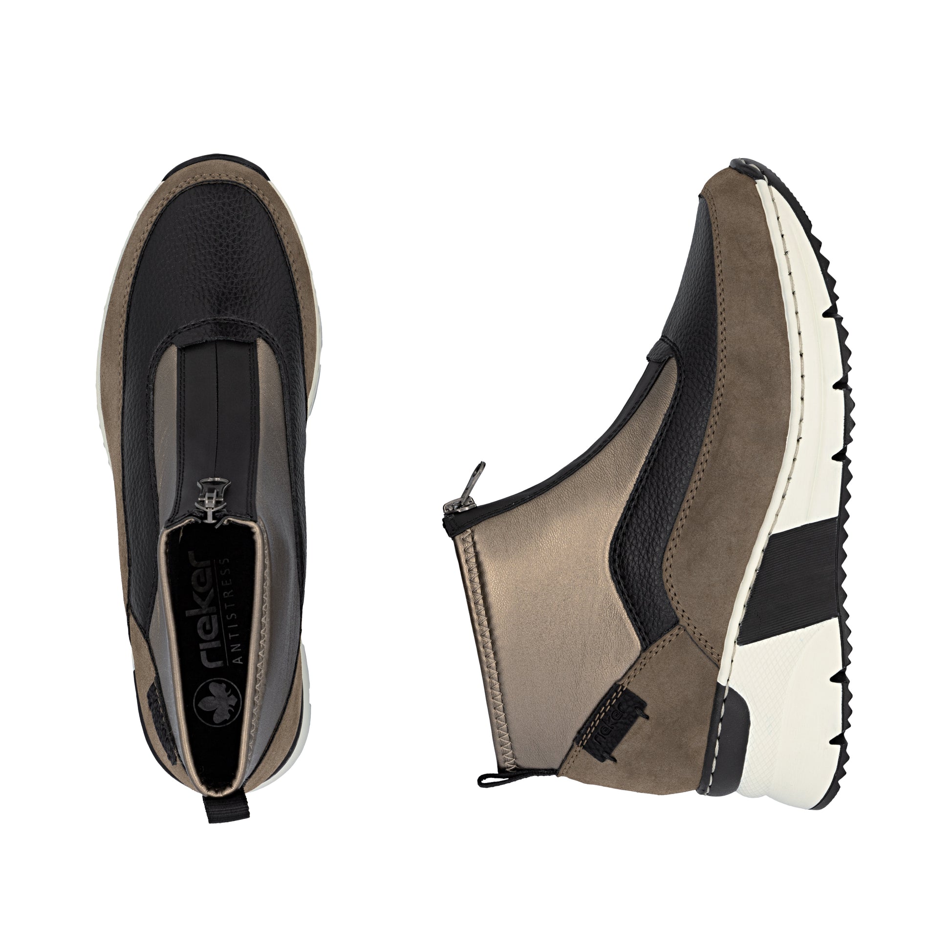 Brown Zip Boots for Women | Rieker N6352-25