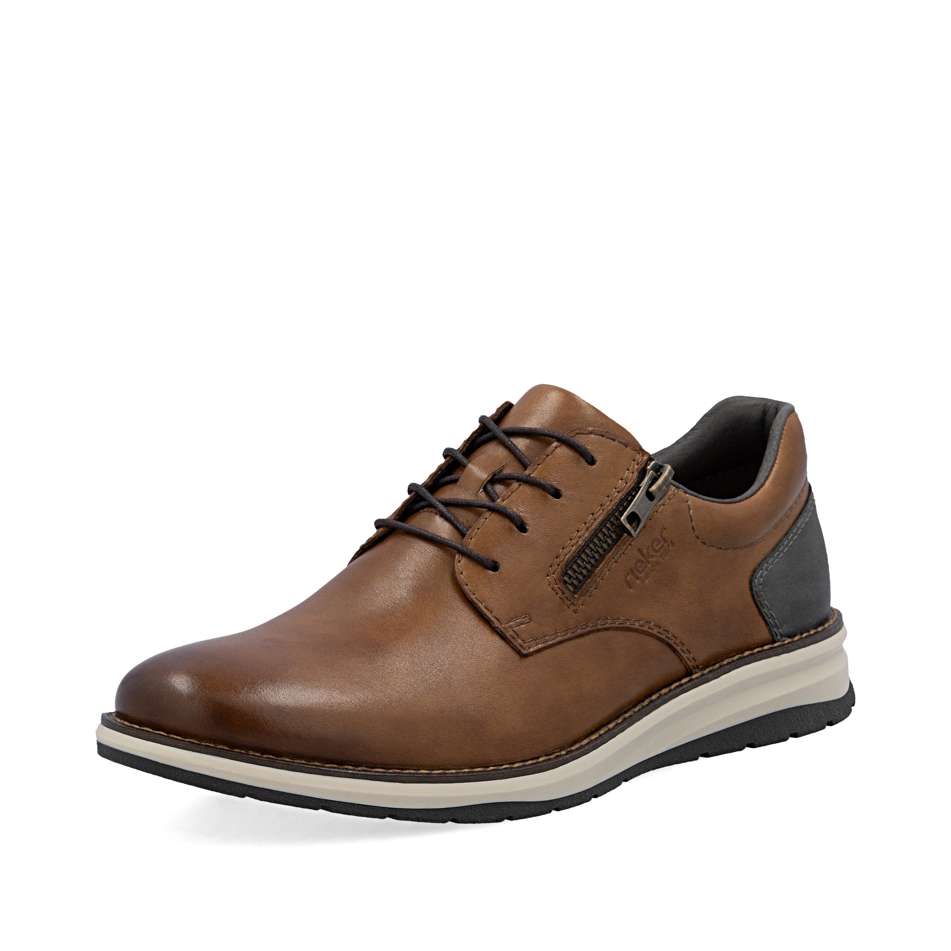 Brown Zip Shoes for Men | Rieker 14706-24
