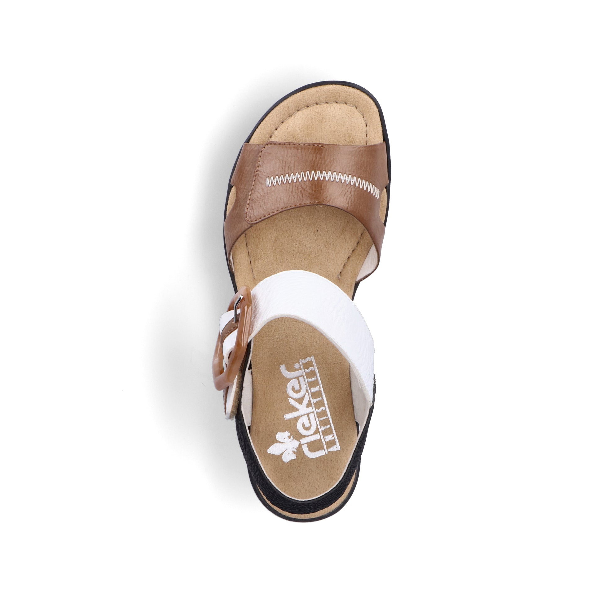 Beige Hook & Loop Sandals for Women | Rieker 68176-64