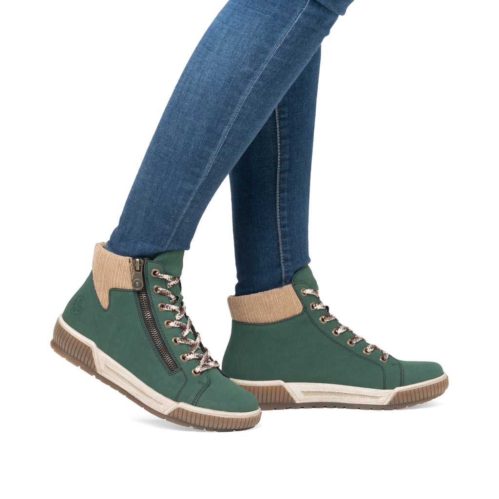 Green Zip Boots for Women | Rieker N0709-54