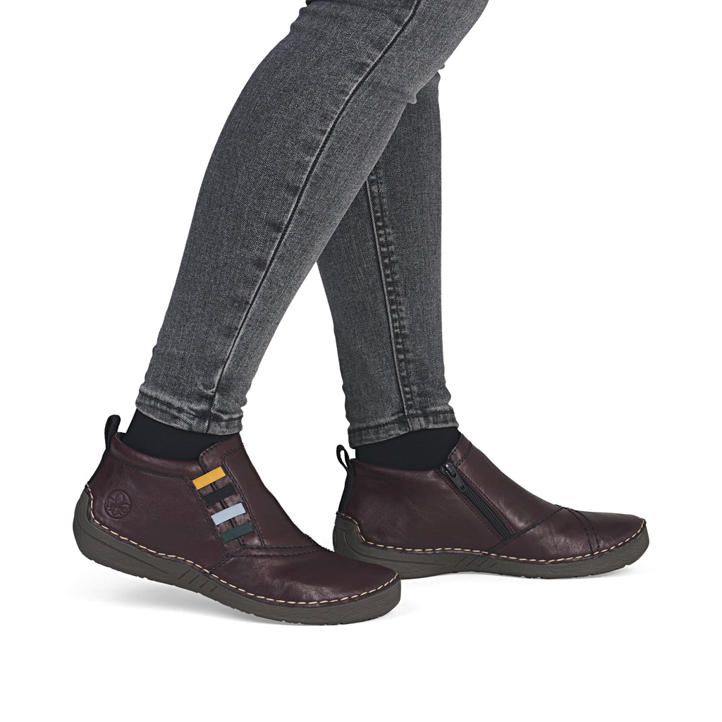 Red Zip Boots for Women | Rieker 52584-30