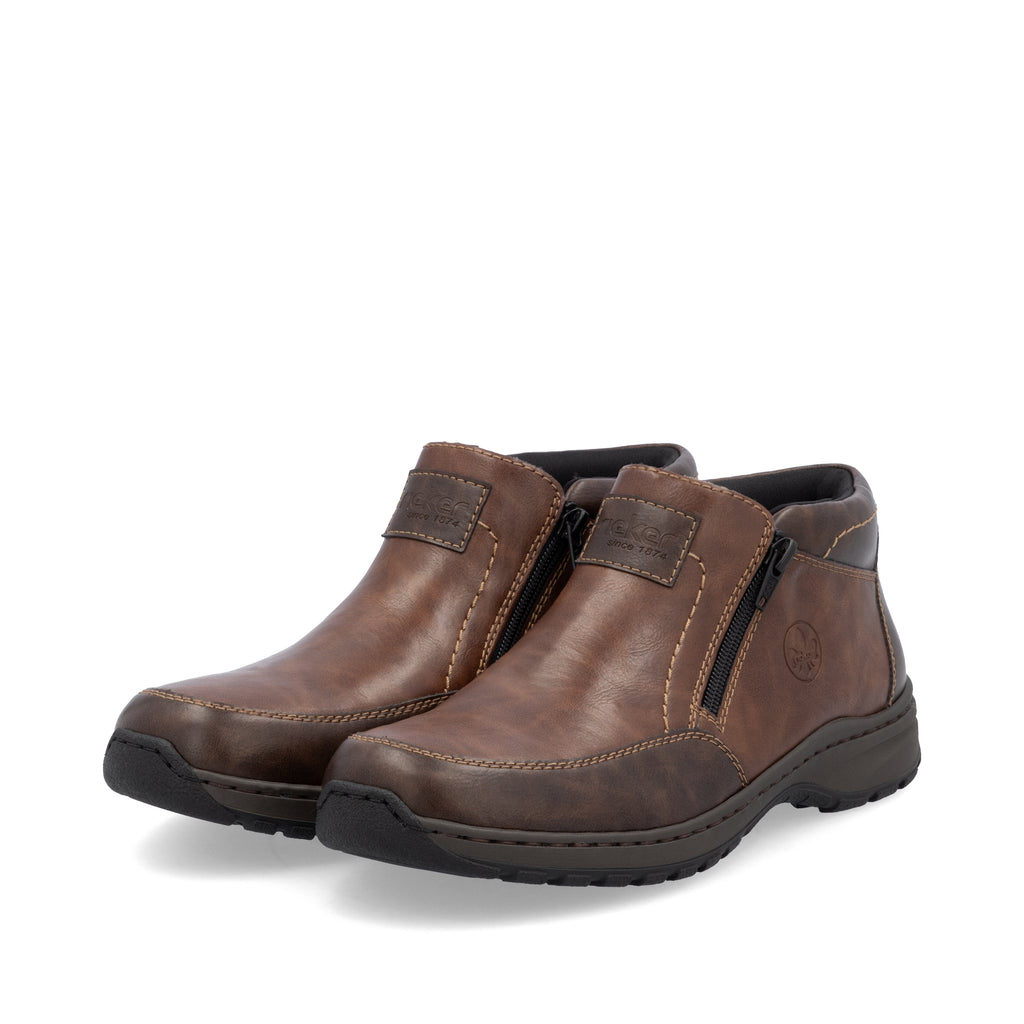 Brown Zip Boots for Men | Rieker 03352-24