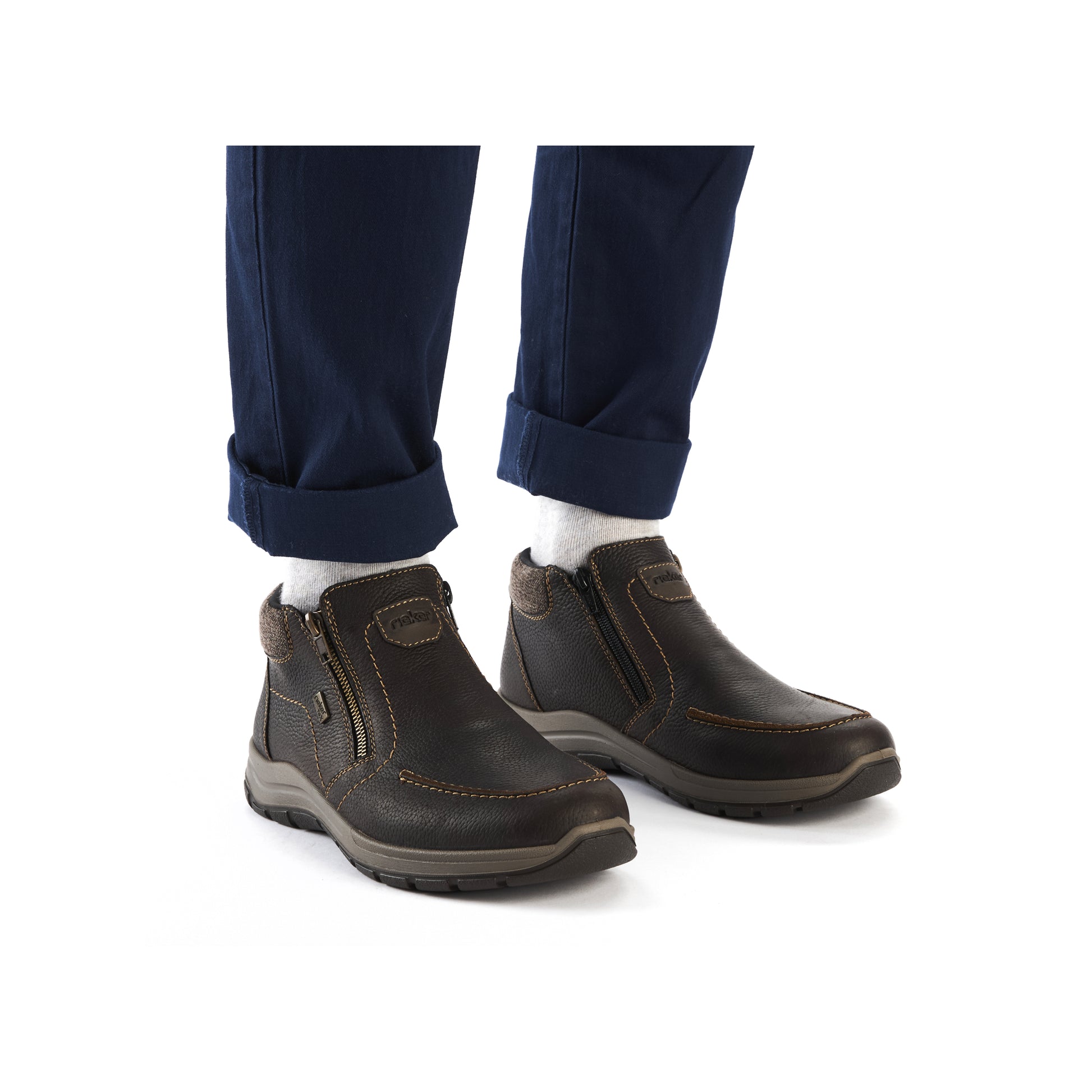 Brown Zip Boots for Men | Rieker 03660-25