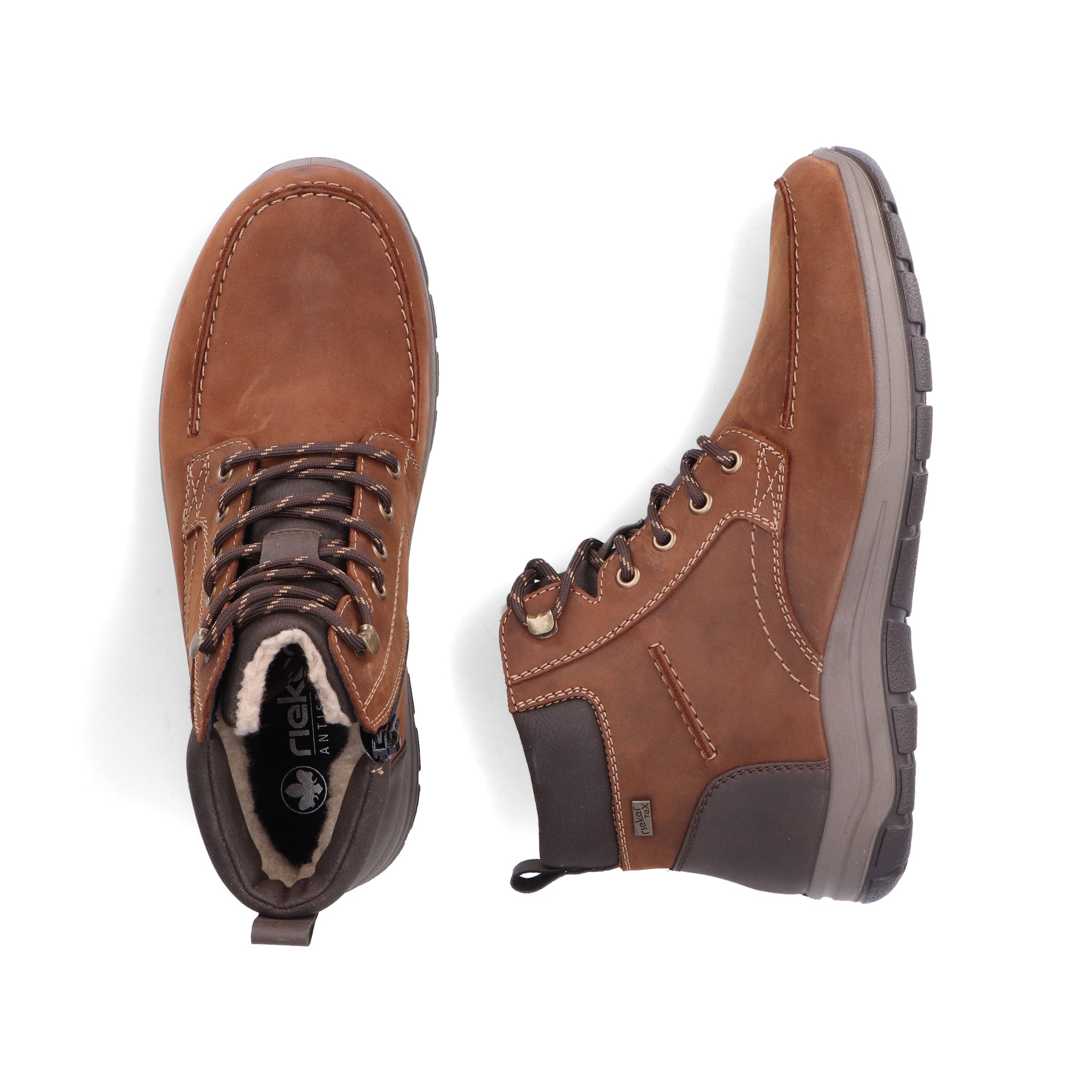 Brown Zip Boots for Men | Rieker 03610-22