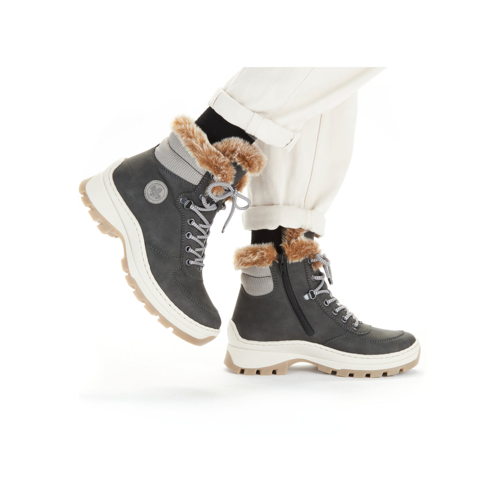 Grey Zip Boots for Women | Rieker X9335-45
