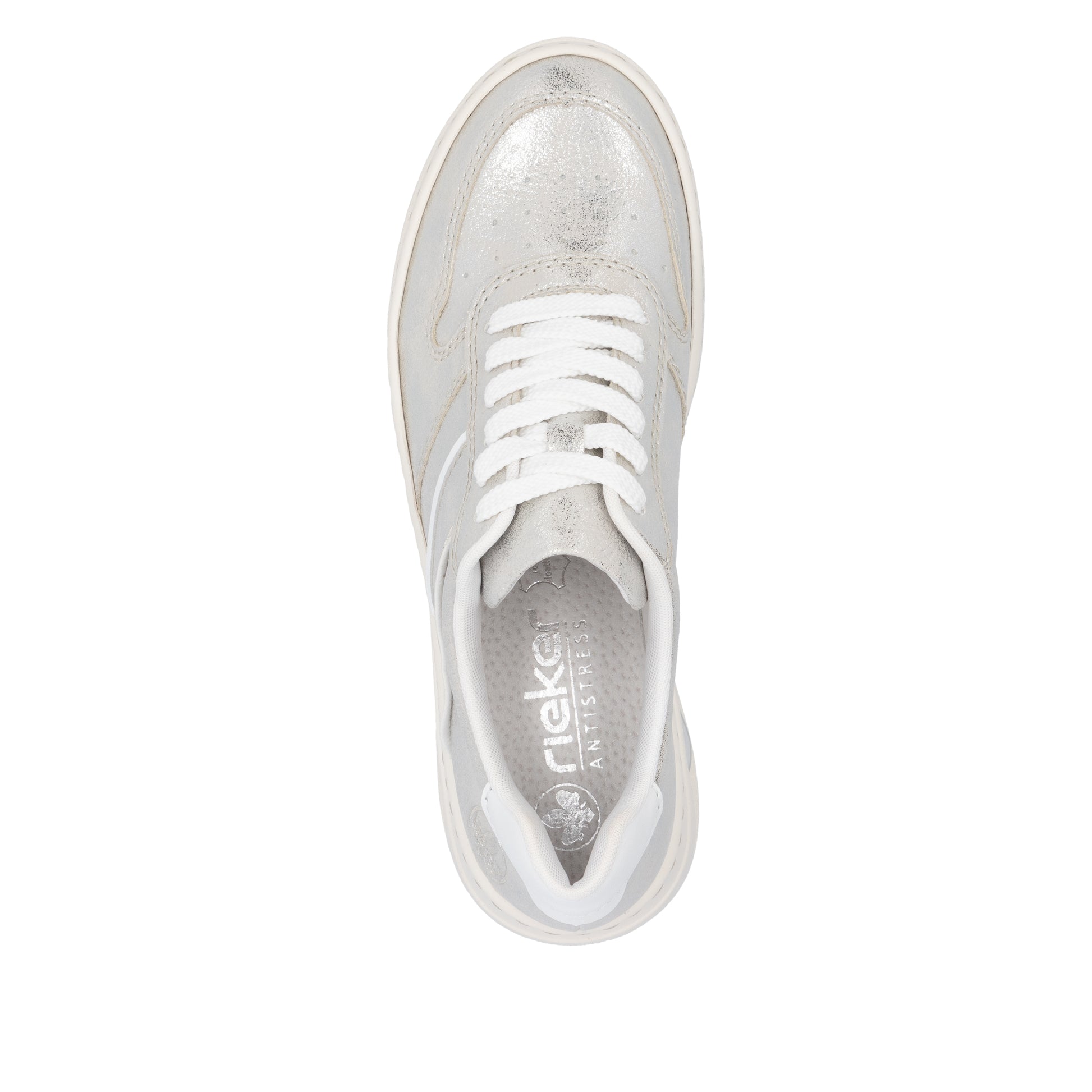 Silver/Platinum Elasticated Shoes for Women | Rieker N6402-40