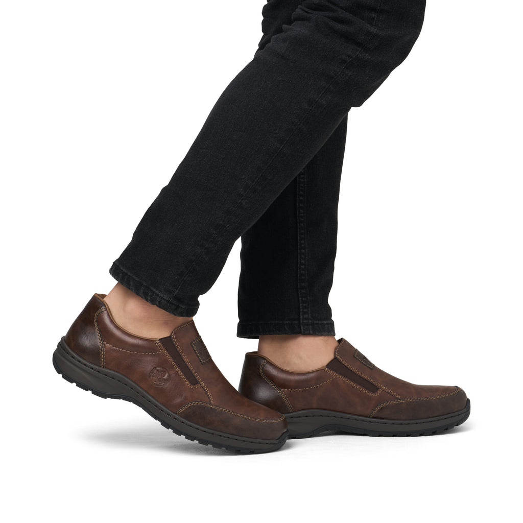 Brown Elasticated Shoes for Men | Rieker 03354-26