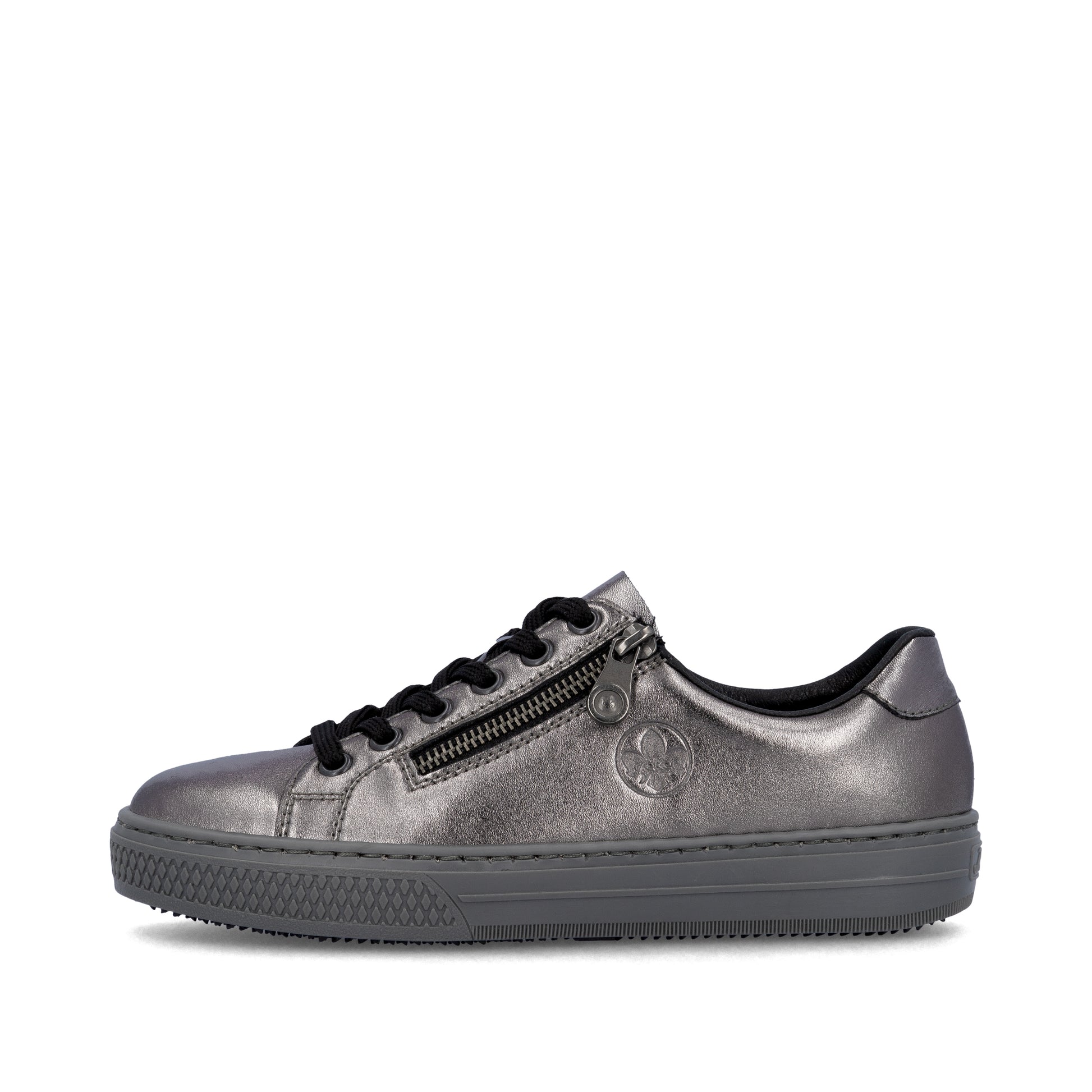 Silver/Platinum Zip Shoes for Women | Rieker L59L1-90