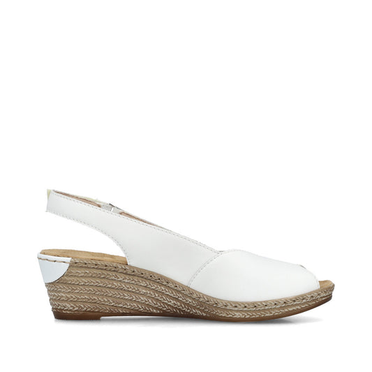 Rieker Women's Wedge Sandal - White | 62462-80