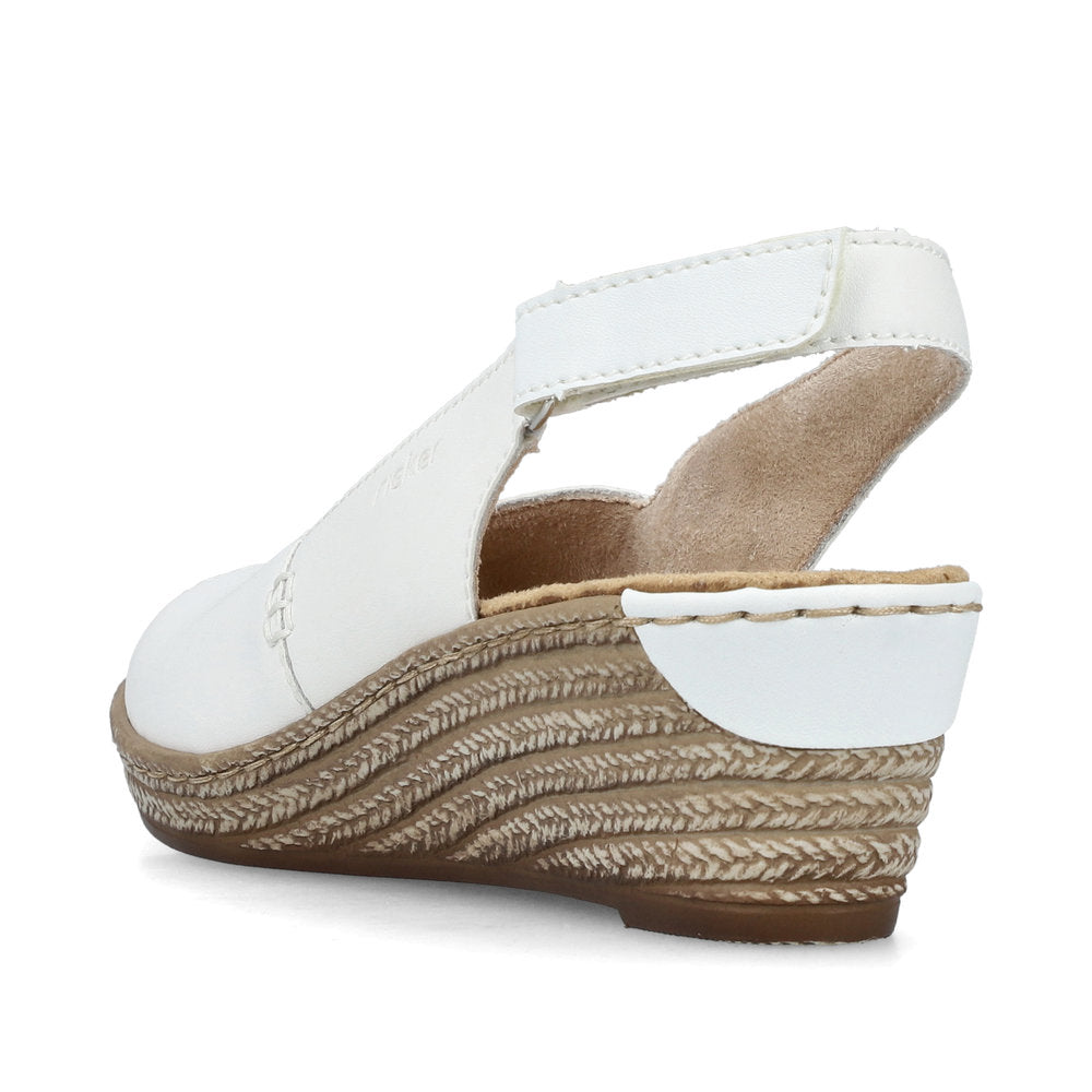 Rieker Women's Wedge Sandal - White | 62462-80