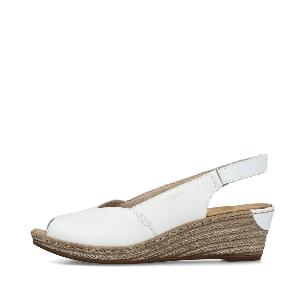 Rieker Women's Wedge Sandal - White | 62462-80