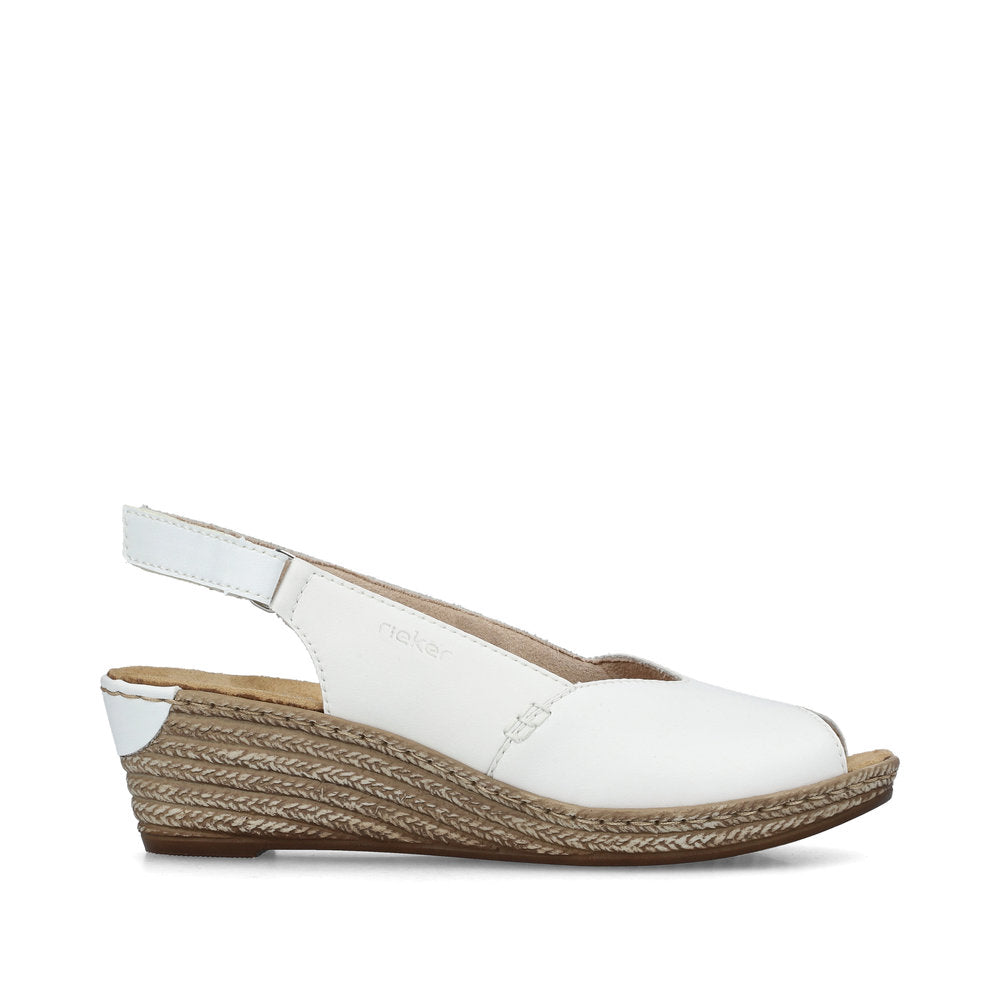 Rieker Women's Wedge Sandal - White | 62462-80