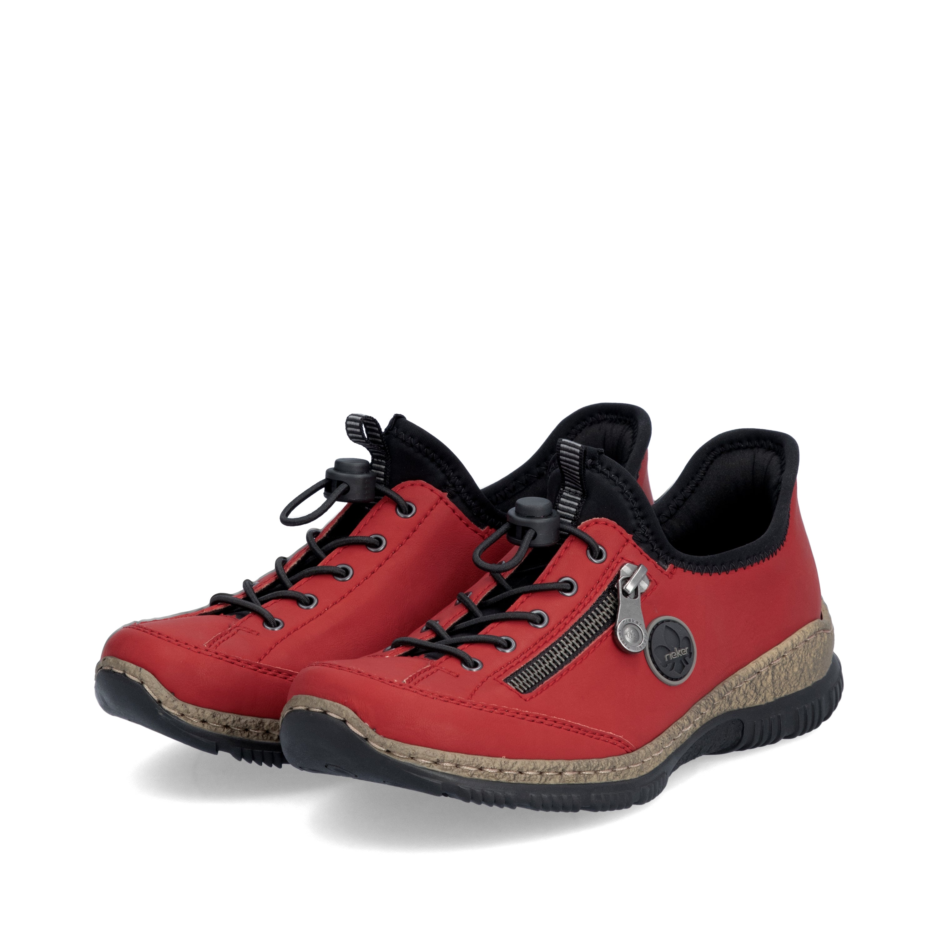 りーぬ Red Elasticated Shoes for Women | Rieker N3267-33