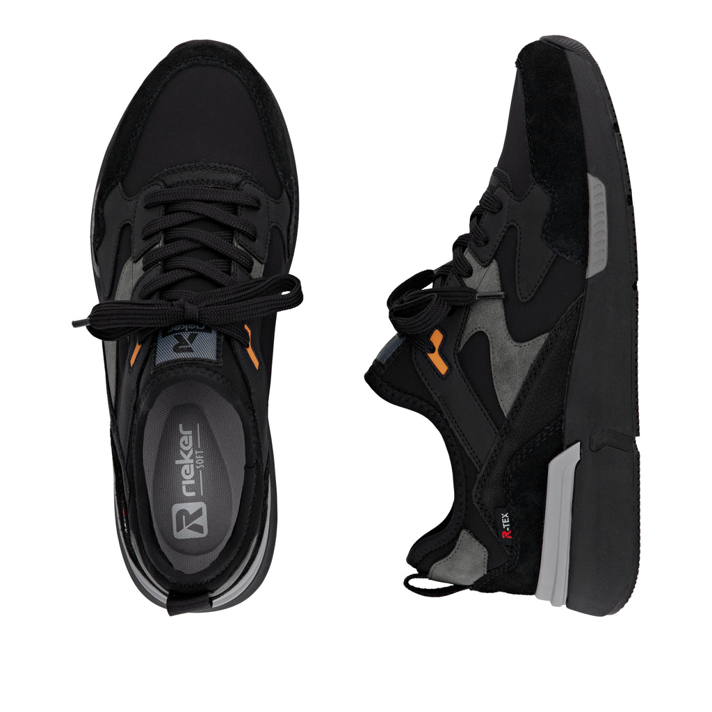 Black Elasticated Shoes for Men | Rieker U1403-01