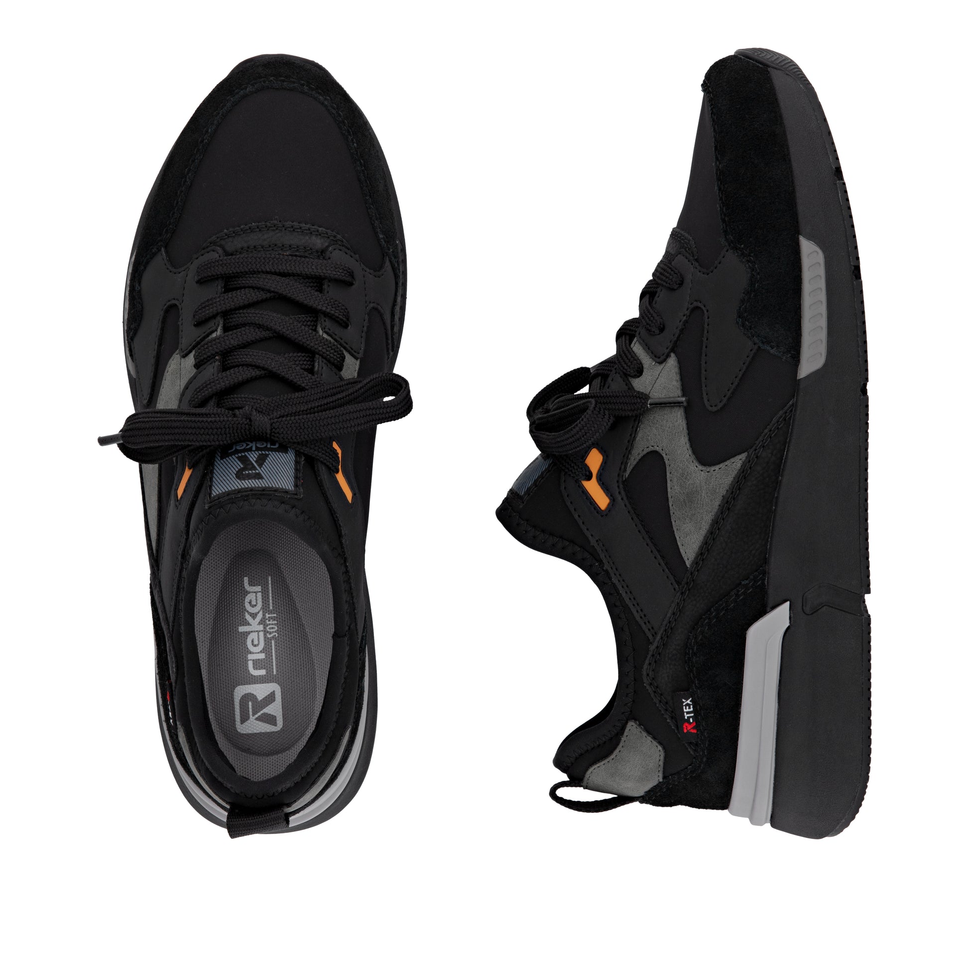 Black Elasticated Shoes for Men | Rieker U1403-01