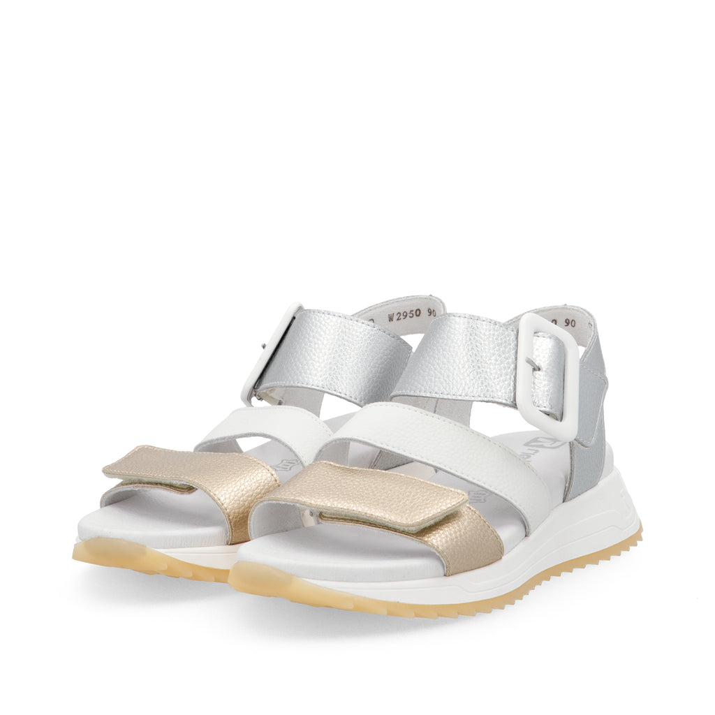 Gold Hook & Loop Sandals for Women | Rieker Sport W2950-90