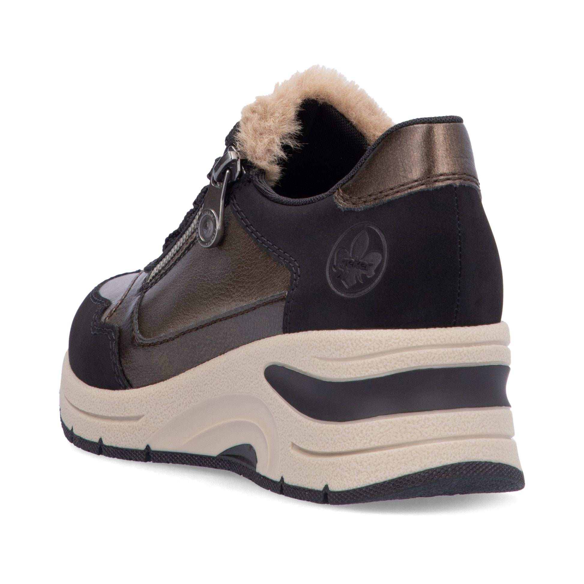 Beige Zip Shoes for Women | Rieker N9301-90