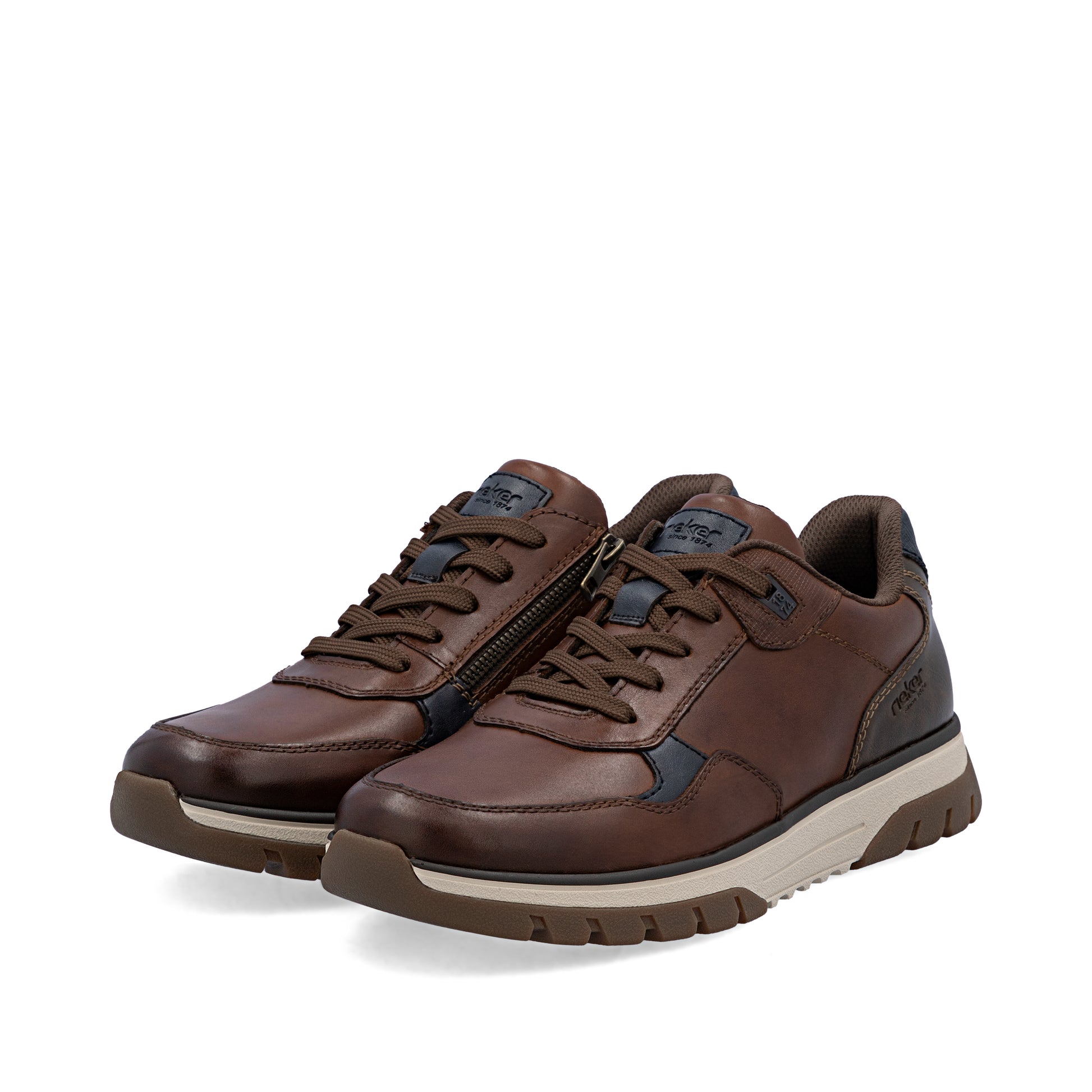 Brown Zip Shoes for Men | Rieker B9301-25