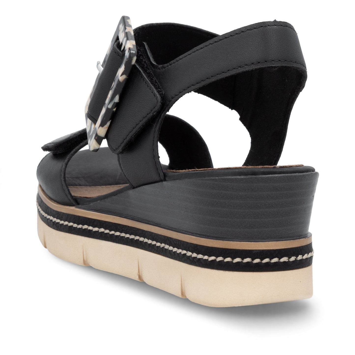 remonte Women's Wedge Sandal - Black | D2L53-00