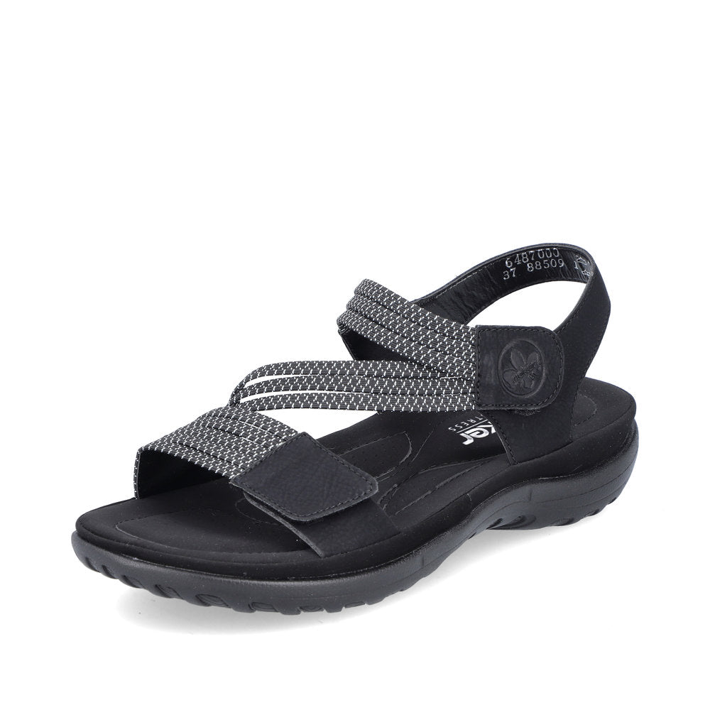 Black Hook & Loop Sandals for Women | Rieker 64870-00