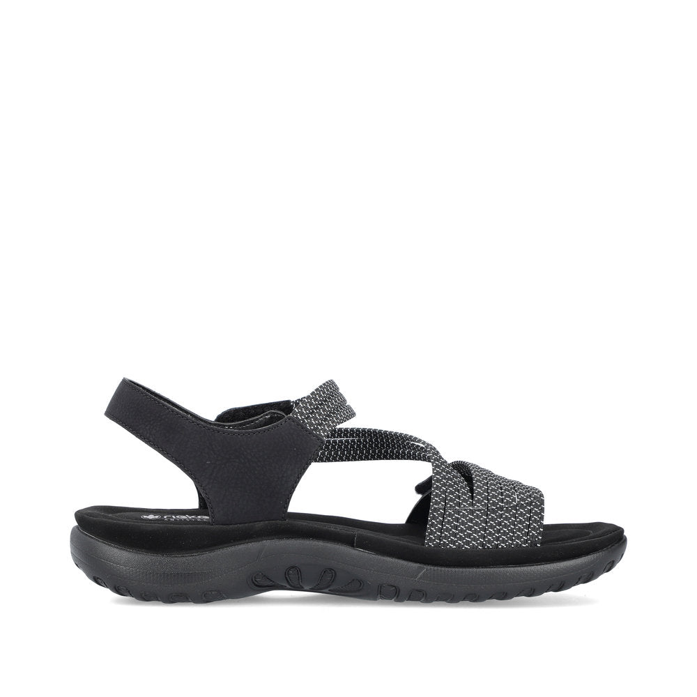 Black Hook & Loop Sandals for Women | Rieker 64870-00