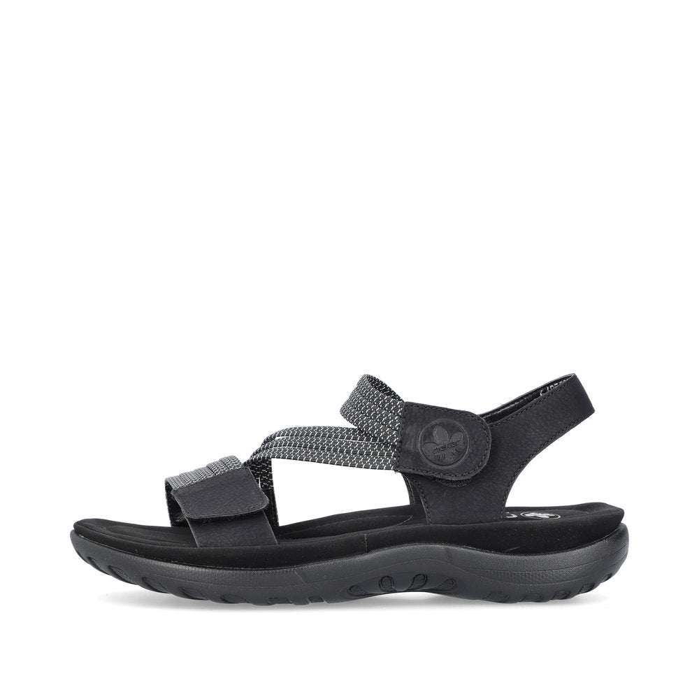 Black Hook & Loop Sandals for Women | Rieker 64870-00