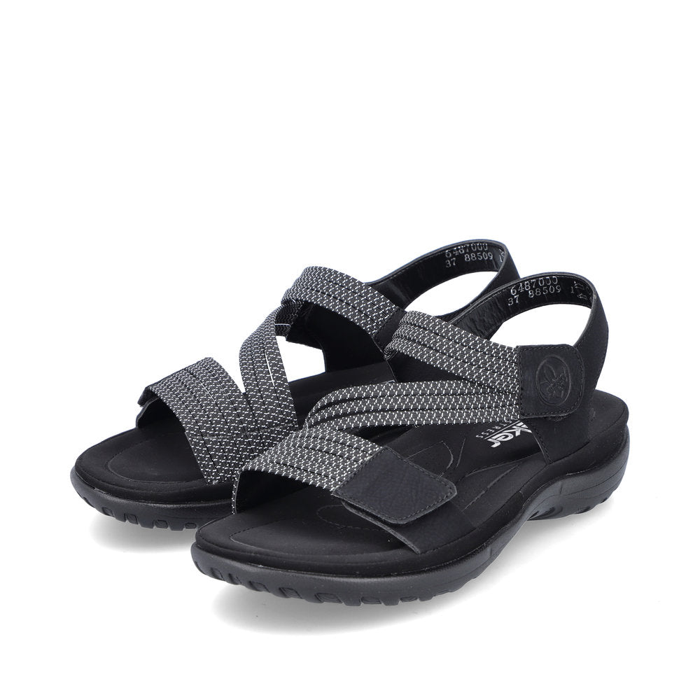Black Hook & Loop Sandals for Women | Rieker 64870-00
