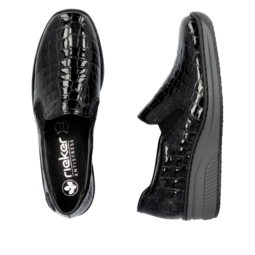 Black Elasticated Shoes for Women | Rieker 48752-00