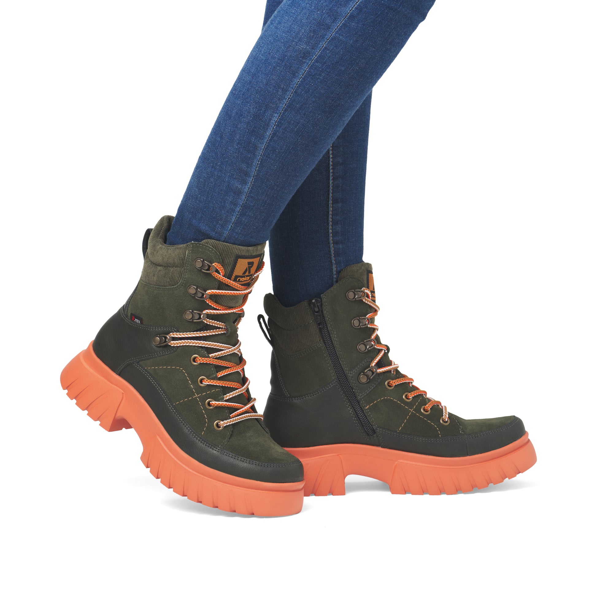 Green Zip Boots for Women | Rieker Sport W1871-54