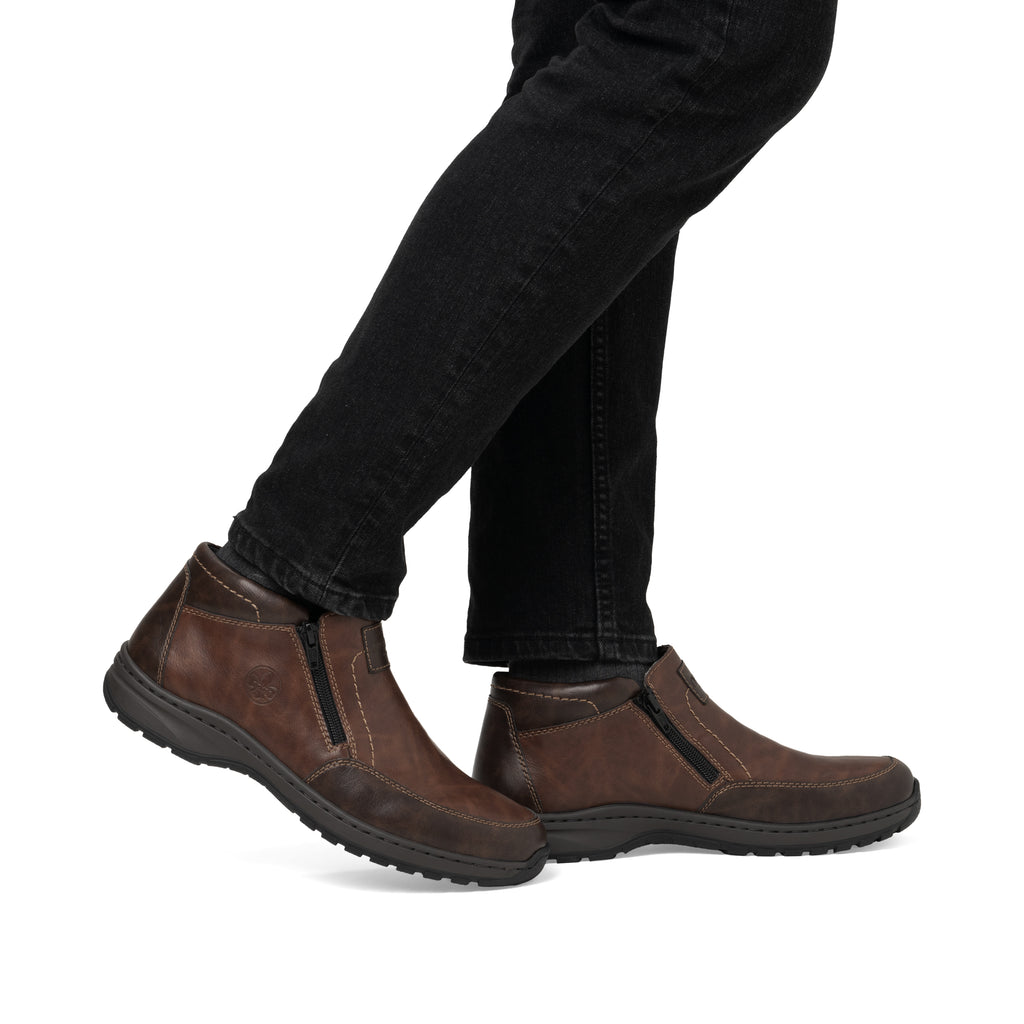 Brown Zip Boots for Men | Rieker 03352-24