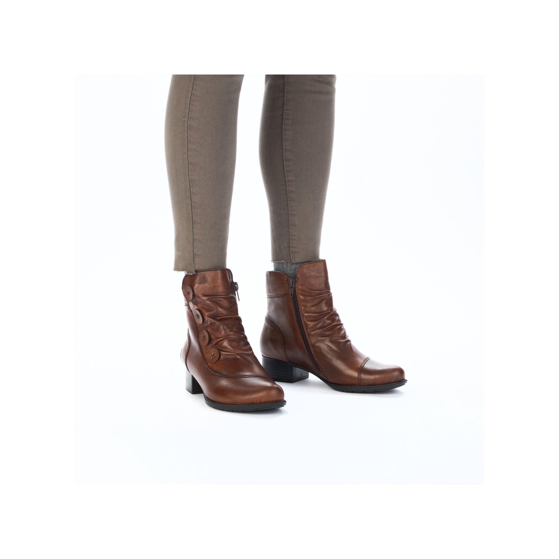 Brown Zip Boots for Women | Rieker 78659-22