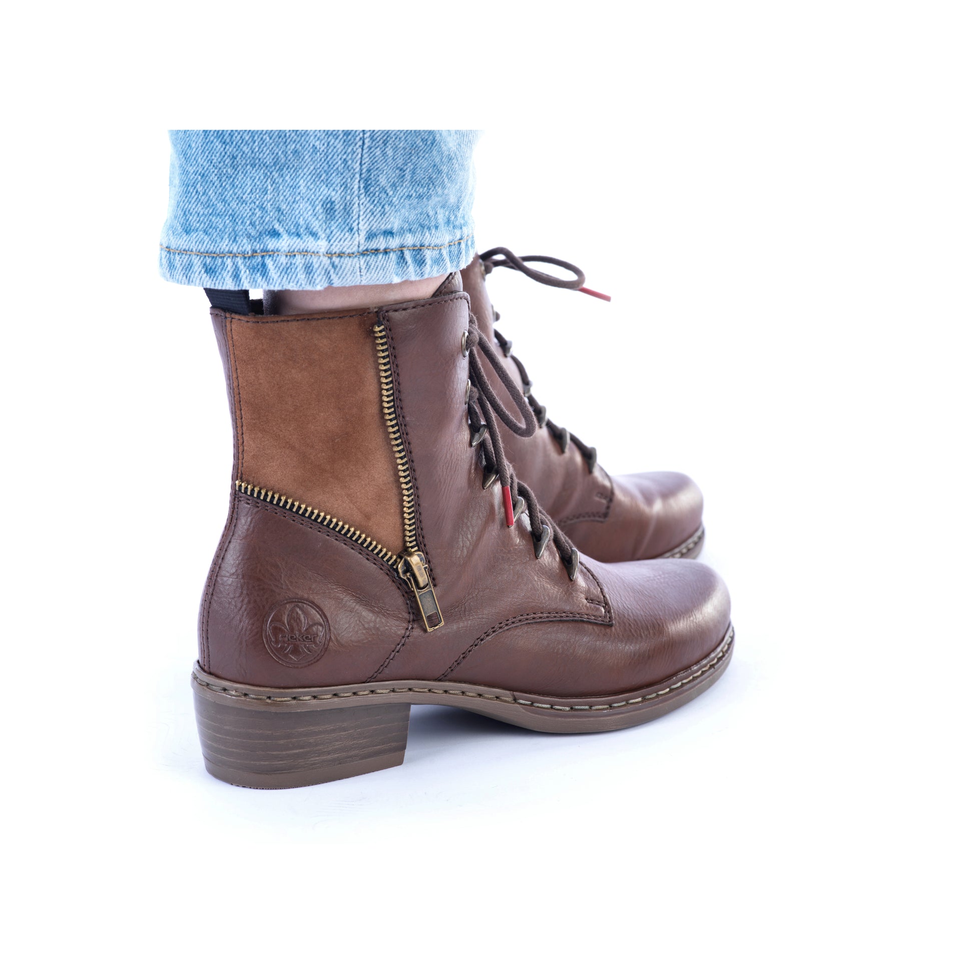 Brown Zip Boots for Women | Rieker Y0800-24