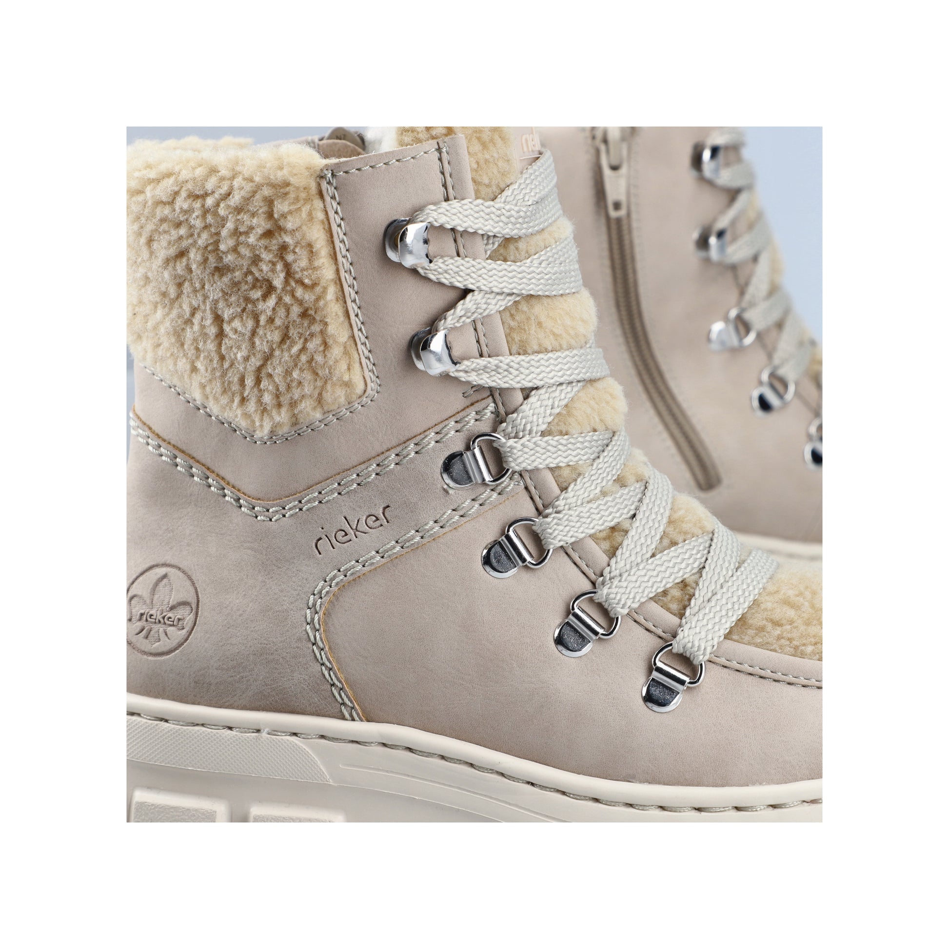 Beige Zip Boots for Women | Rieker Z7430-62
