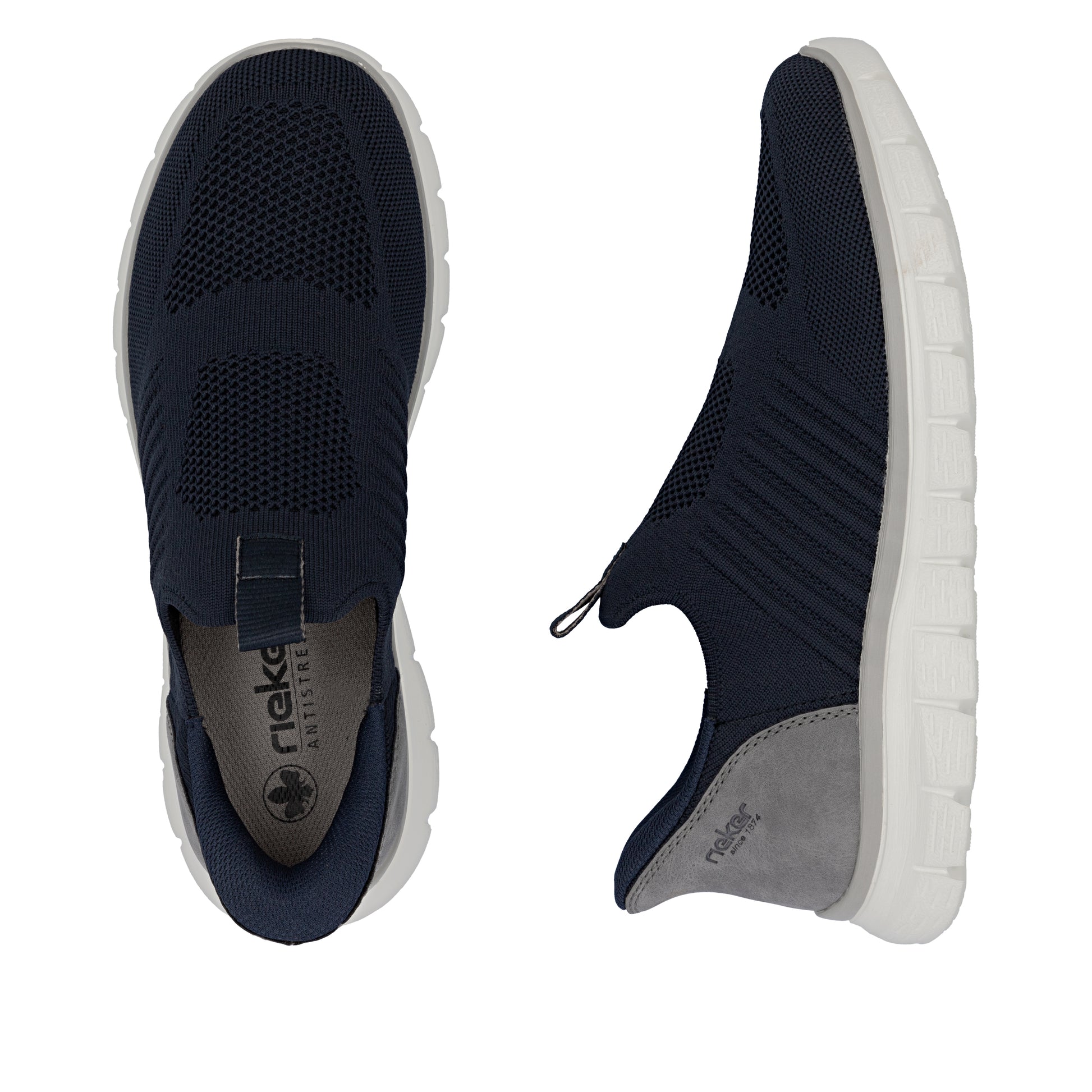 Blue Elasticated Shoes for Men | Rieker B6659-15