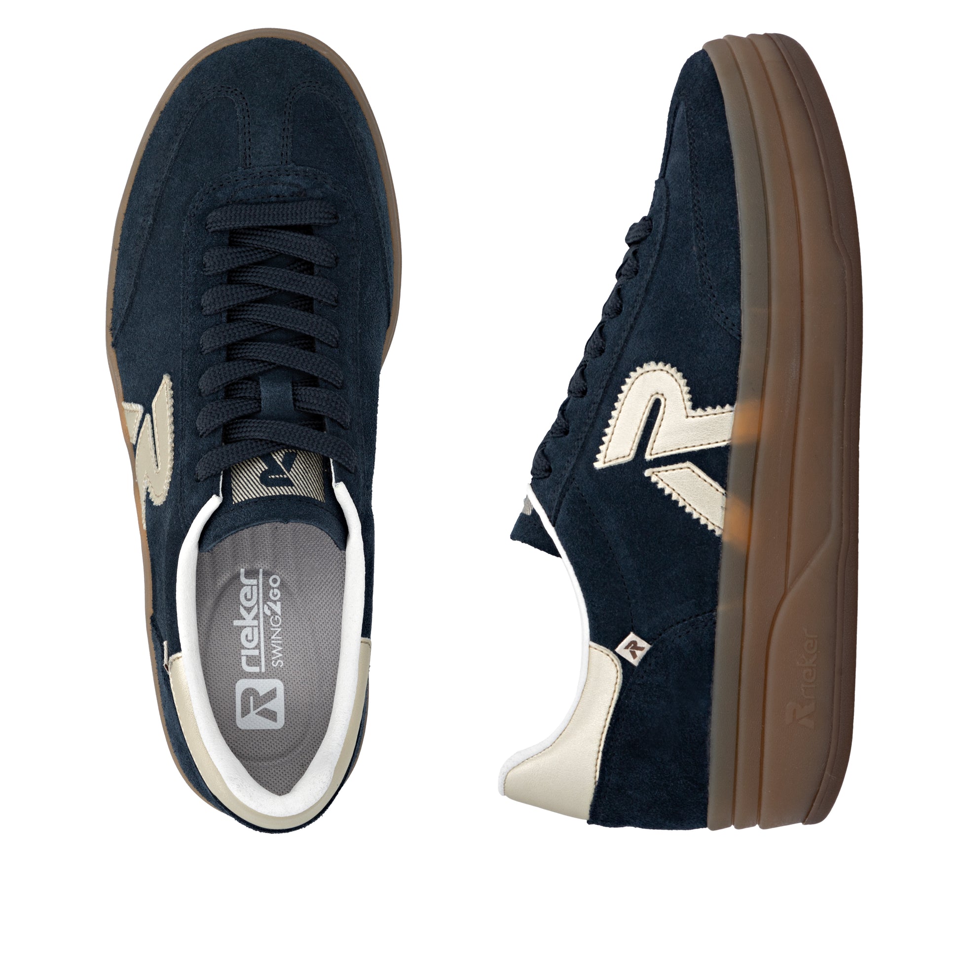 Blue Elasticated Shoes for Women | Rieker W3700-14