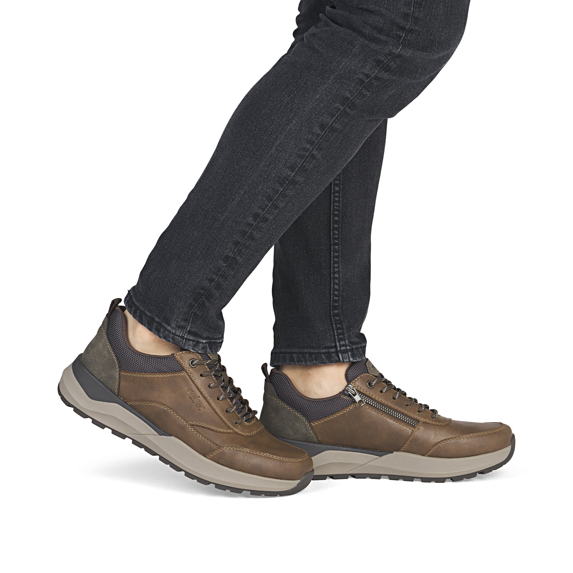 Brown Zip Shoes for Men | Rieker 06000-22