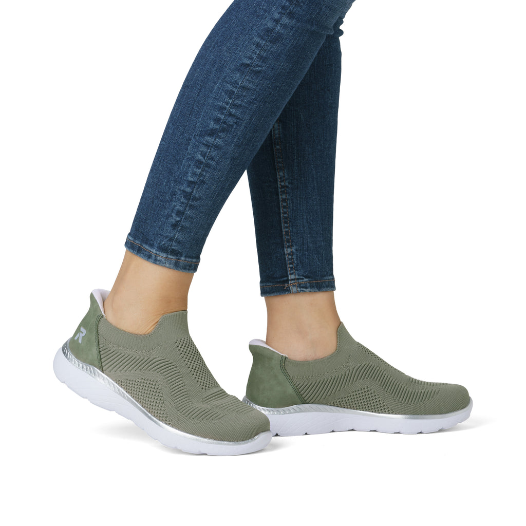 Green Elasticated Shoes for Women | Rieker M5072-52