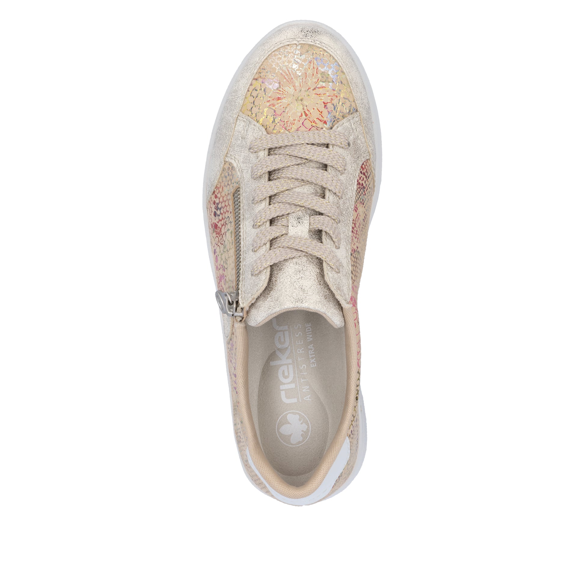 Beige Zip Shoes for Women | Rieker N8103-60