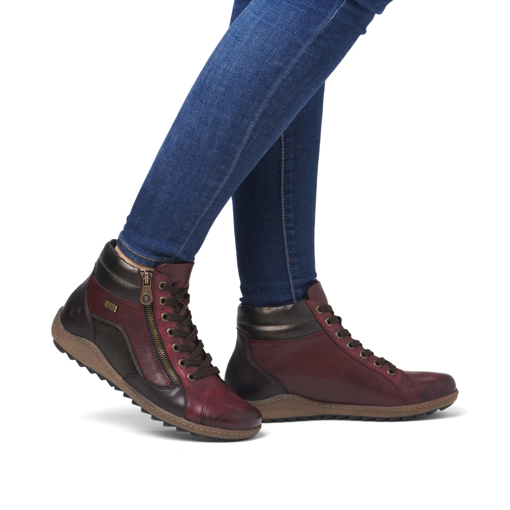 Red Zip Boots for Women | Remonte R1458-35