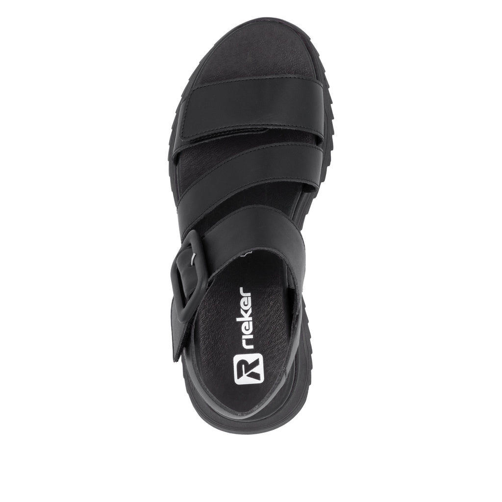 Black Hook & Loop Sandals for Women | Rieker W2950-00