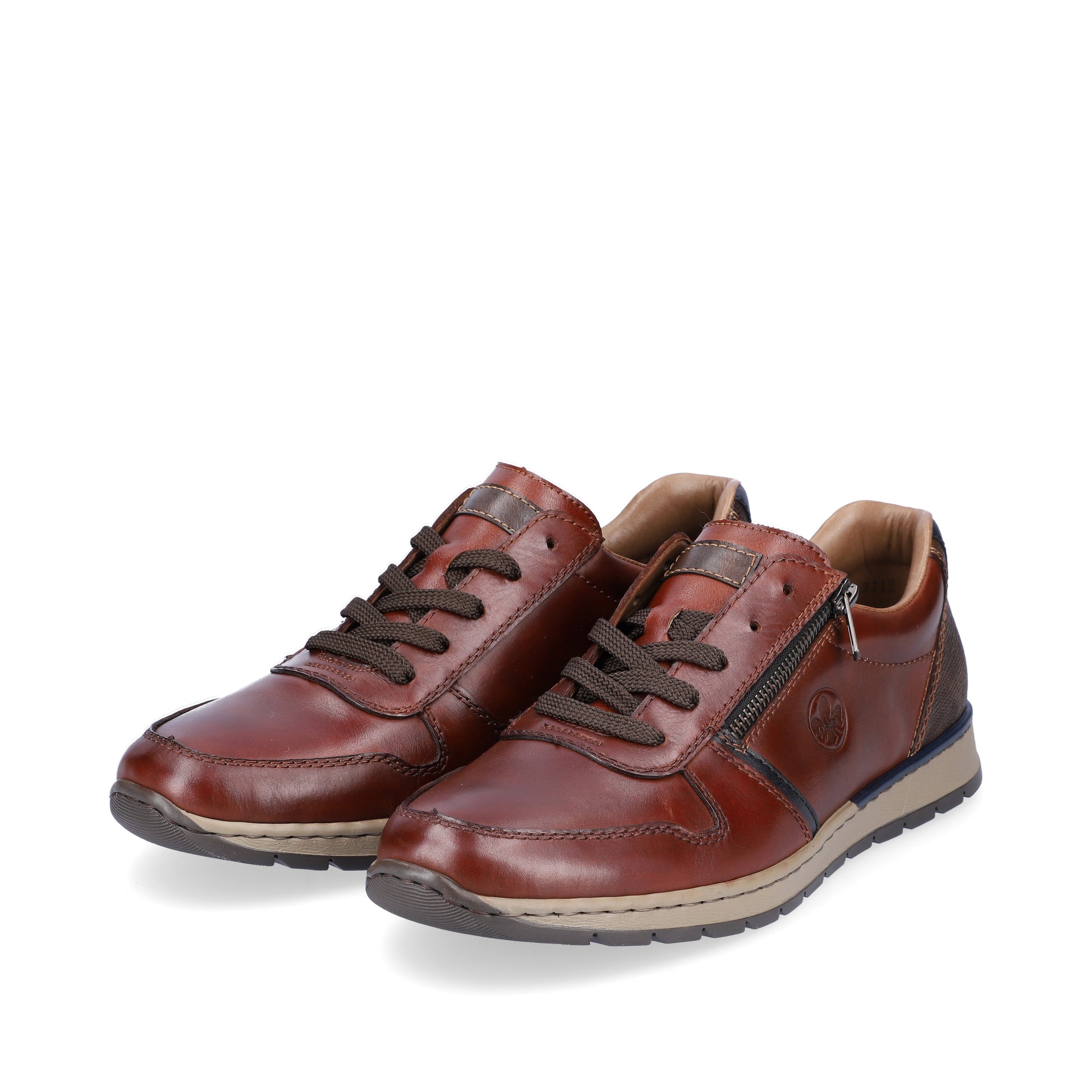 Brown Zip Shoes for Men | Rieker B2112-25