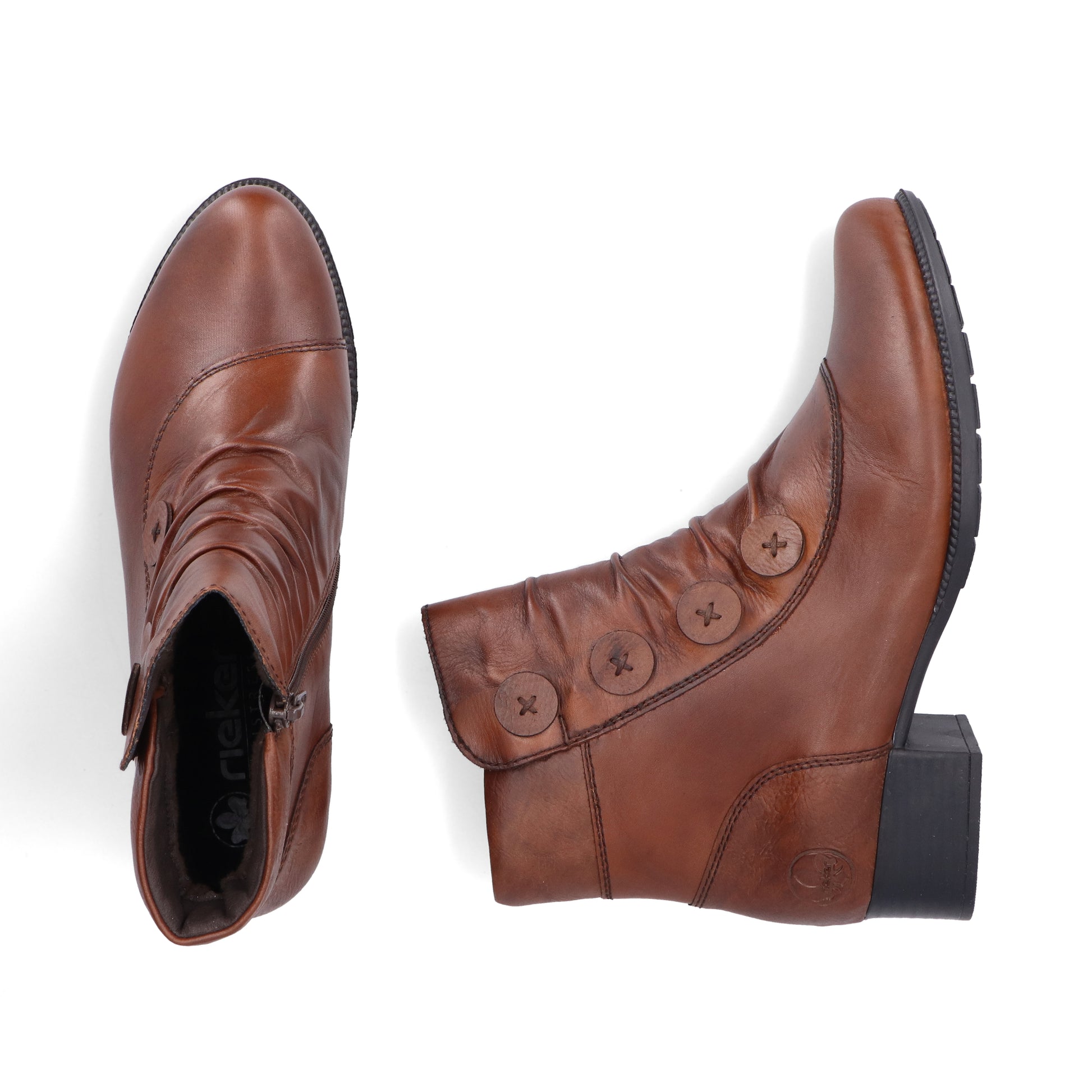Brown Zip Boots for Women | Rieker 78659-22