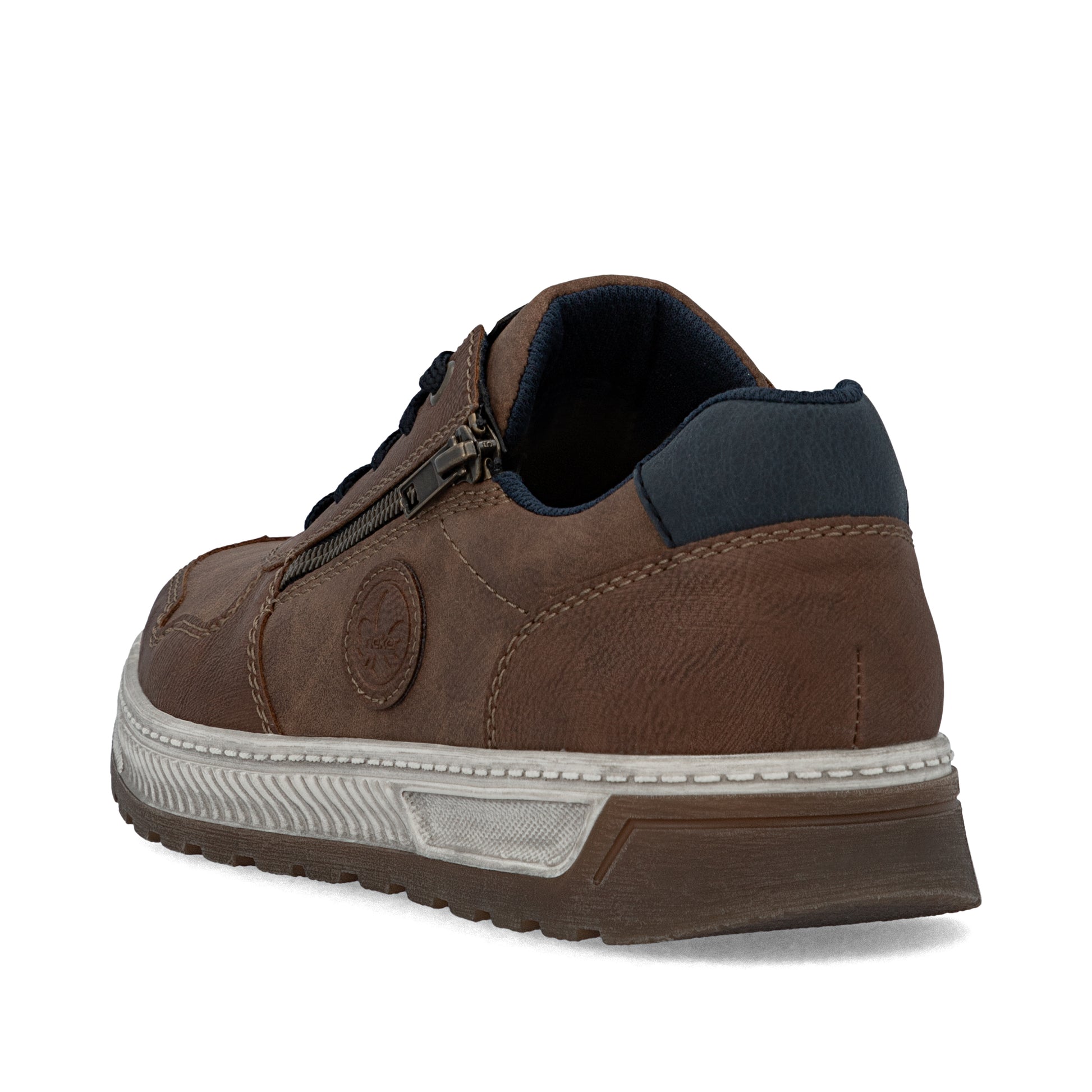 Brown Zip Shoes for Men | Rieker 37029-24