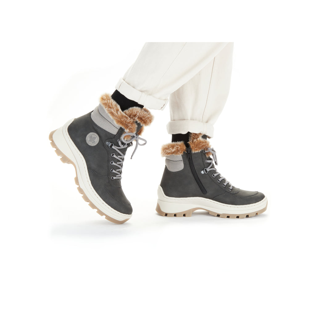 Grey Zip Boots for Women | Rieker X9335-45
