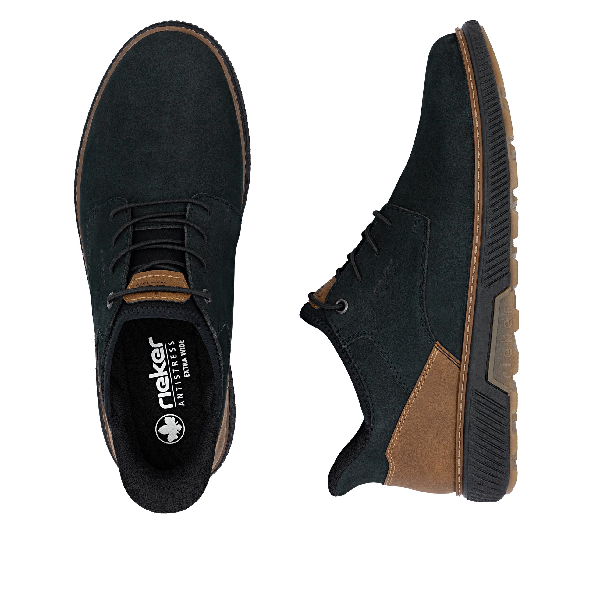 Blue Elasticated Shoes for Men | Rieker B3357-15